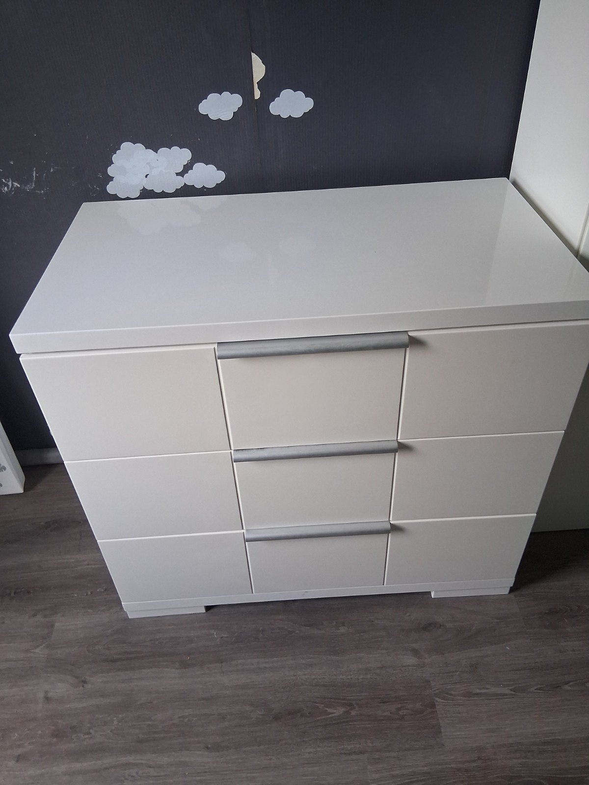 Interbaby Commode met 3 lades - Wit hoogglans, Ophalen, 50 tot 70 cm, Zo goed als nieuw, 75 tot 100 cm