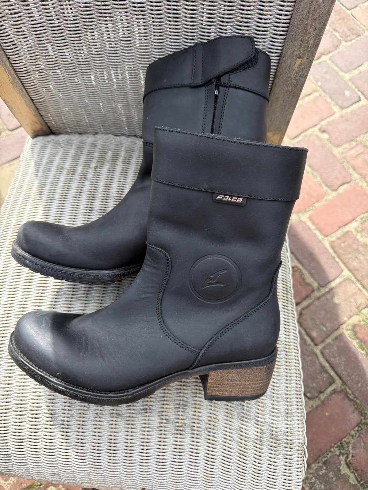 Falco motorlaarzen en handschoenen dames maat 40, Motoren, Ophalen, Tweedehands, Dames, Laarzen