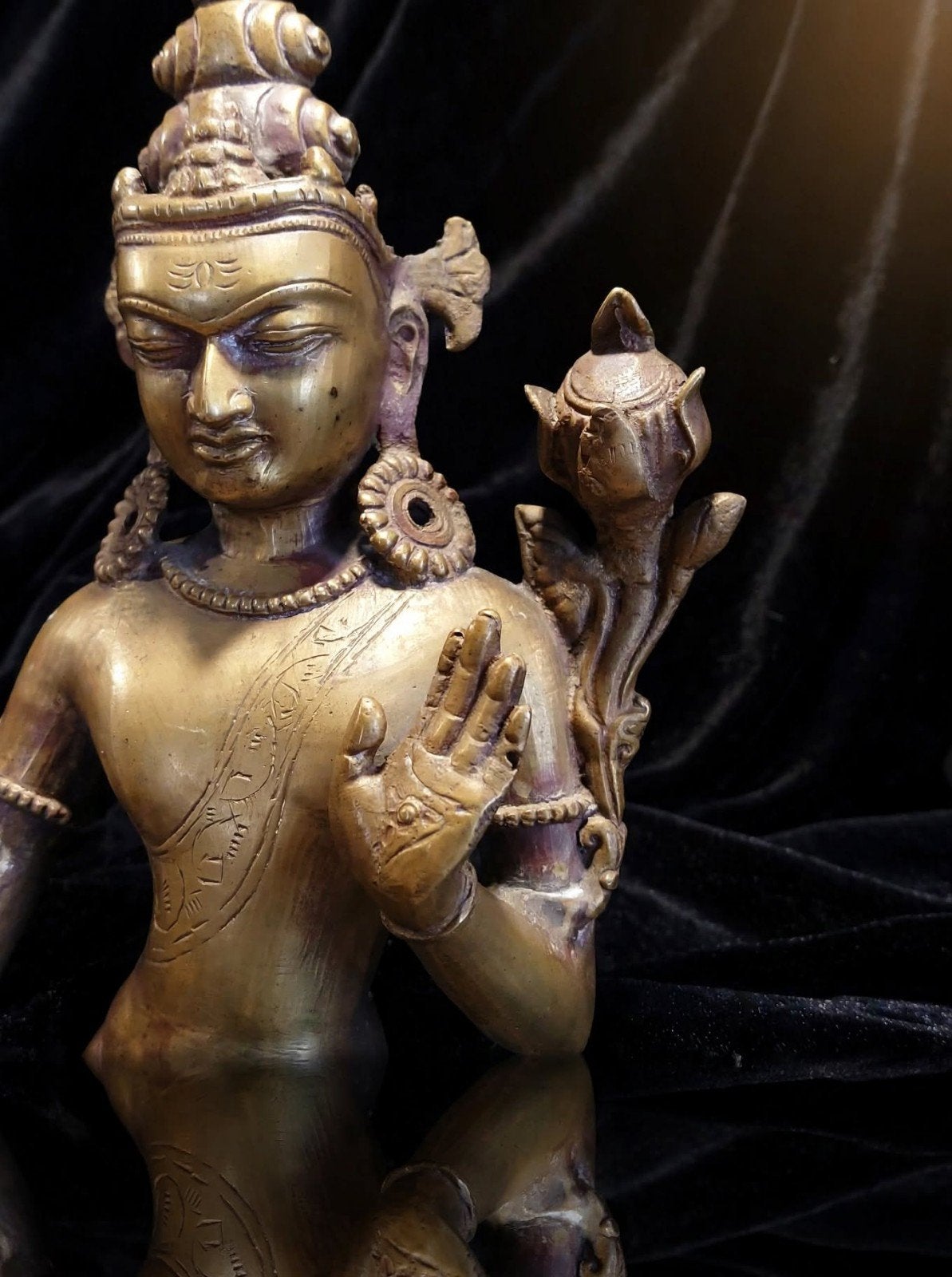 Boeddha Padmapani Lokeshvara, Gepatineerd, Ophalen of Verzenden, Brons, 20 - 50 cm