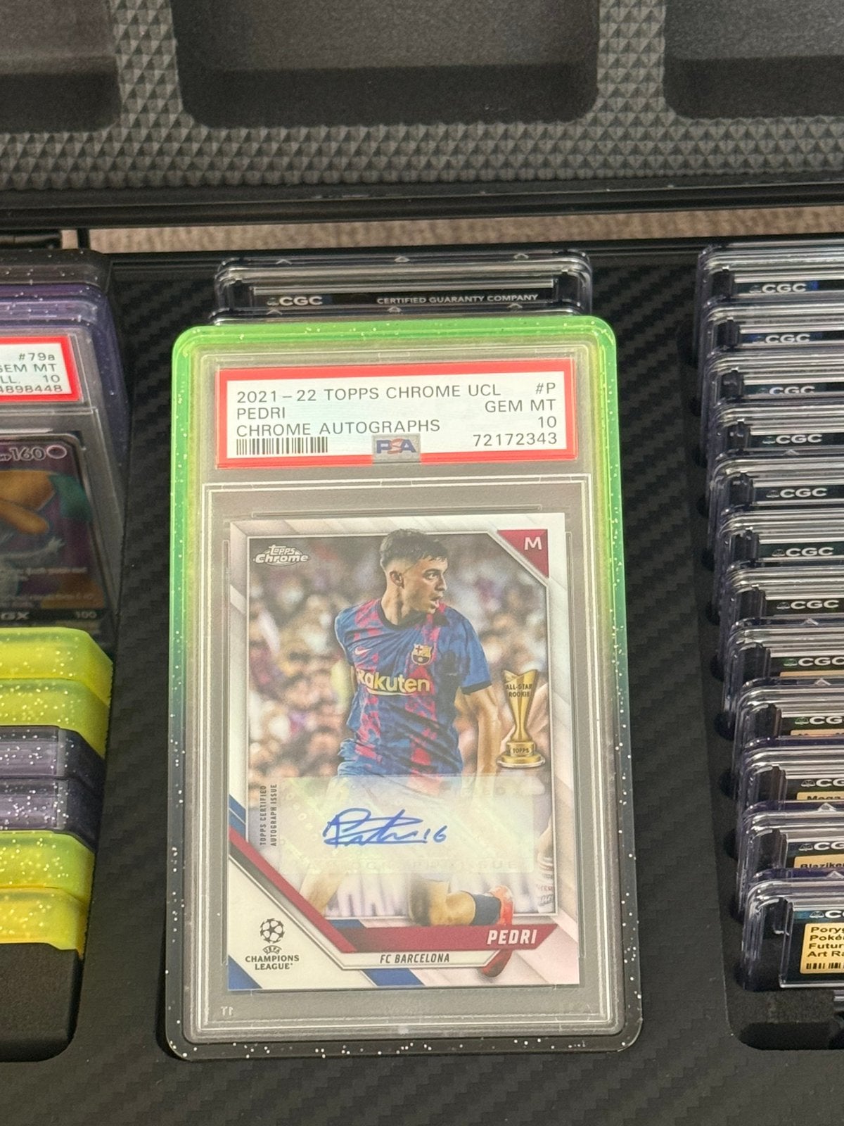 Topps Chrome UCL Pedri Auto PSA 10 Rookie Cup Refractor, Ophalen of Verzenden, Zo goed als nieuw