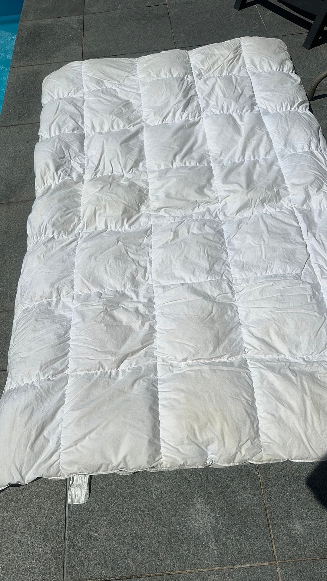 All season dons/veren dekbed met katoenen tijk, Ophalen, Gebruikt, Eenpersoons, Wit