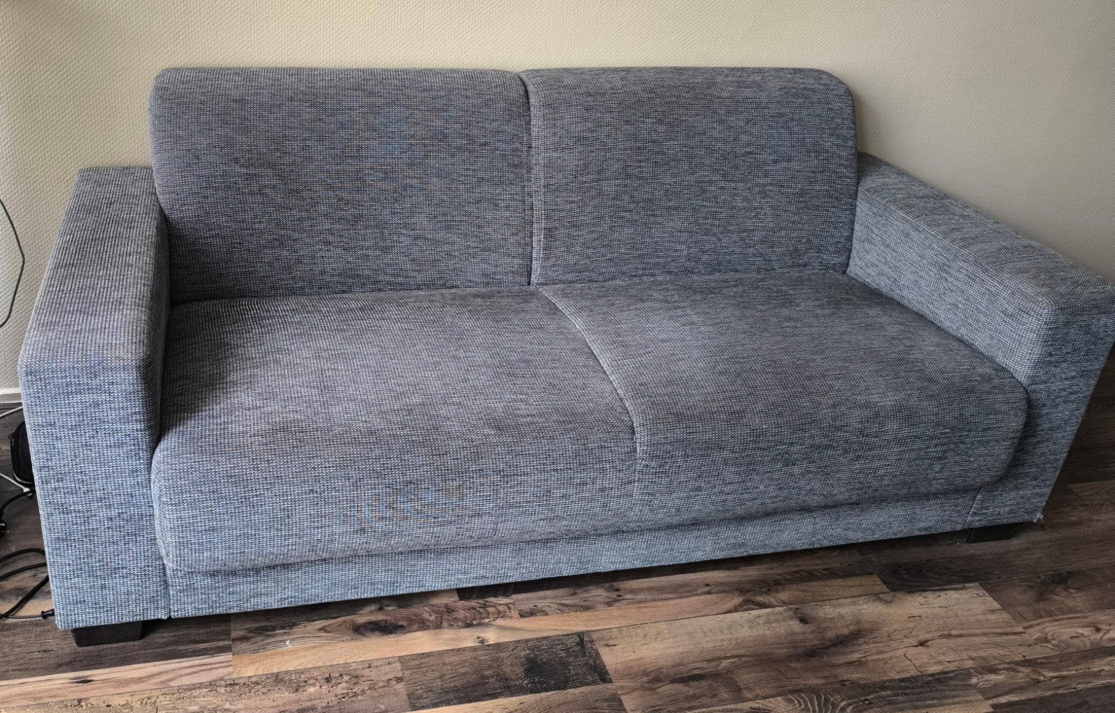 Comfortabele tweepersoonsbank - Grijs stof, Ophalen, Gebruikt, 150 tot 200 cm, Tweepersoons