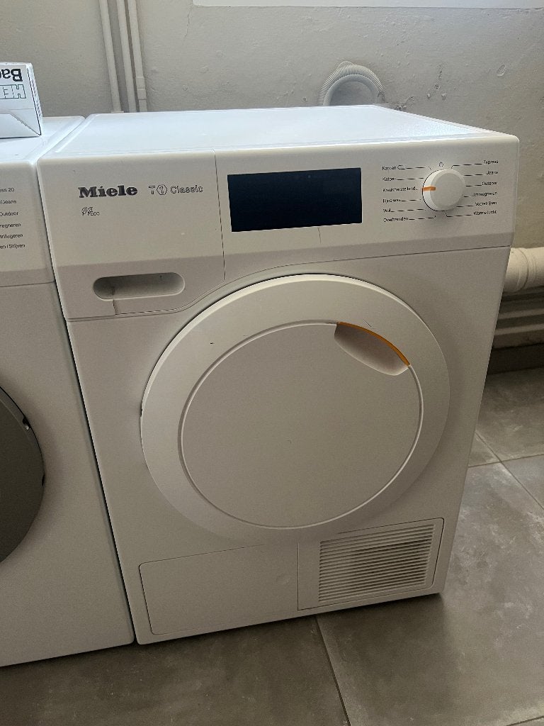 Miele droger t1 classis eco, Ophalen, Gebruikt, 1200 tot 1600 toeren, 85 tot 90 cm