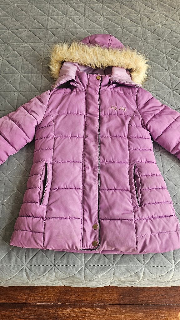 Meisje winter jas, Paars, Maat 34 (XS) of kleiner, Gedragen, Naf naf paris
