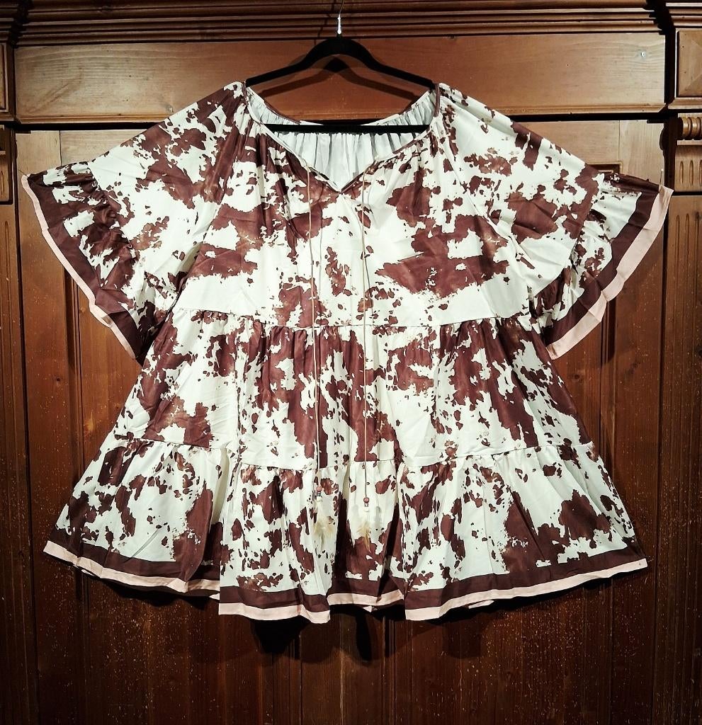 leuke boho tuniekjurk cow print 50-52, Kleding | Dames, Grote Maten, Ophalen of Verzenden, Nieuw, Overige kleuren, Jurk