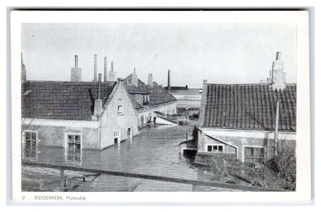 Ridderkerk, Molendijk - Watersnood 1953, Ophalen of Verzenden, 1940 tot 1960, Ongelopen, Zuid-Holland