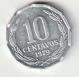 10  cent  1979  Chili. km. 205 a  ( 0,30 euro ), Postzegels en Munten, Munten | Amerika, Ophalen of Verzenden, Noord-Amerika, Losse munt