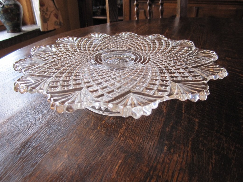 Cristal Val St Lambert cakestand model Napoleon III, Antiek en Kunst, Antiek | Glas en Kristal, Verzenden