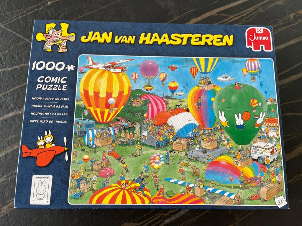 Jan van Haasteren Luchtballonnen Nijntje 1000 stukjes, Ophalen, 500 t/m 1500 stukjes, Zo goed als nieuw, Legpuzzel