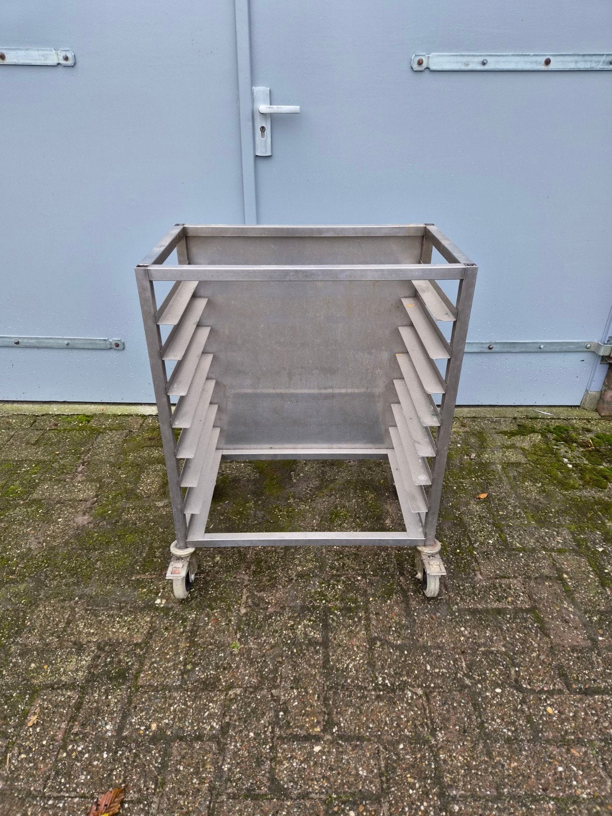 RVS regaalwagen inclusief 4 plaatjes en 4 roosters, Huis en Inrichting, Ophalen, Gebruikt