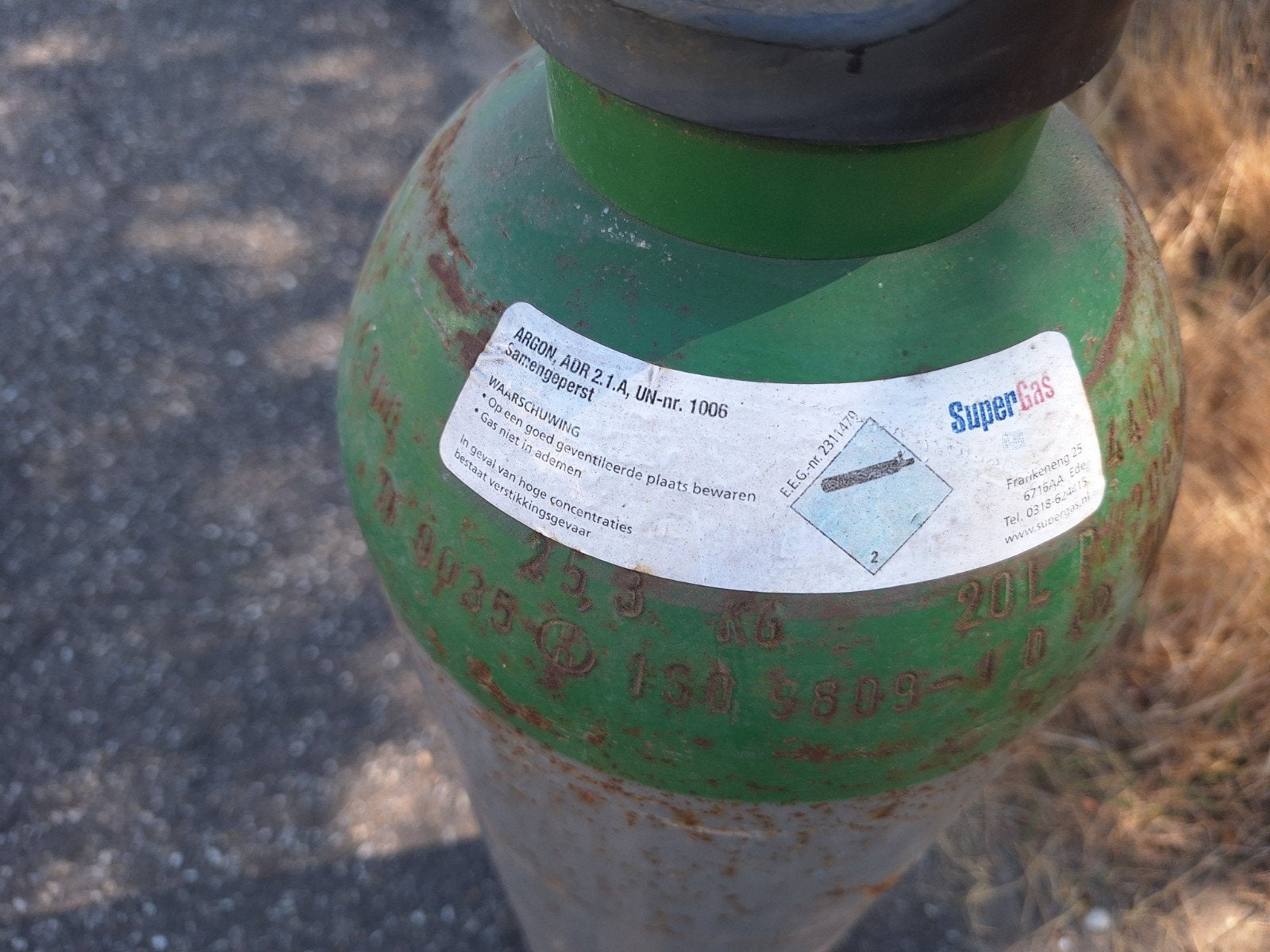 Lege Argon Fles Supergas 20/30 Liter - Omruilen mogelijk, Ophalen of Verzenden