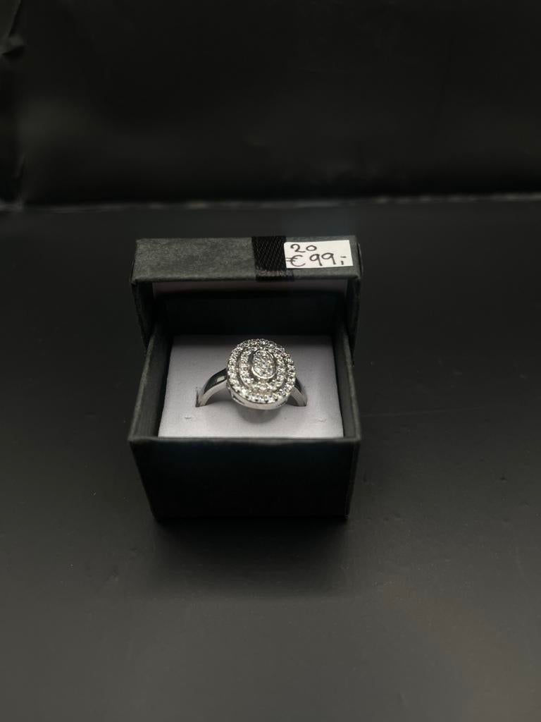 Ring swarovski 925 maat 20, Sieraden, Tassen en Uiterlijk, Antieke sieraden, Ophalen of Verzenden, Zilver