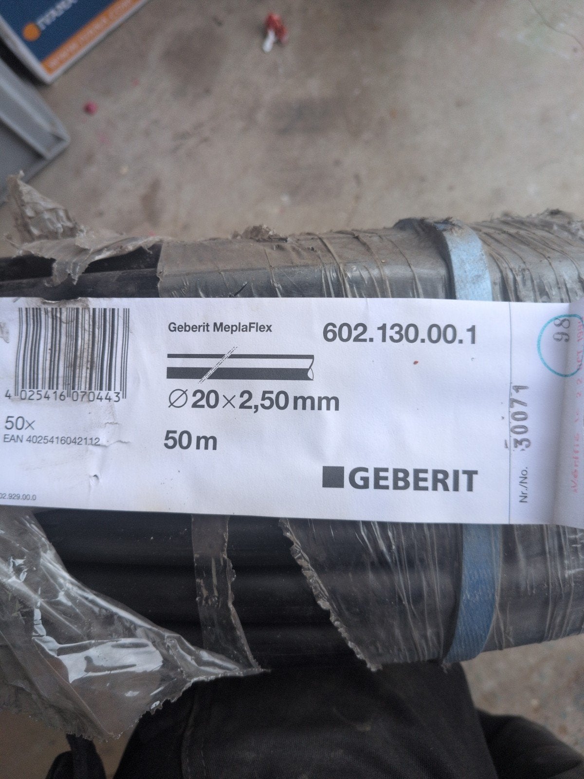 Geberit MeplaFlex buis 20x2,50mm - 50m rol, Ophalen of Verzenden