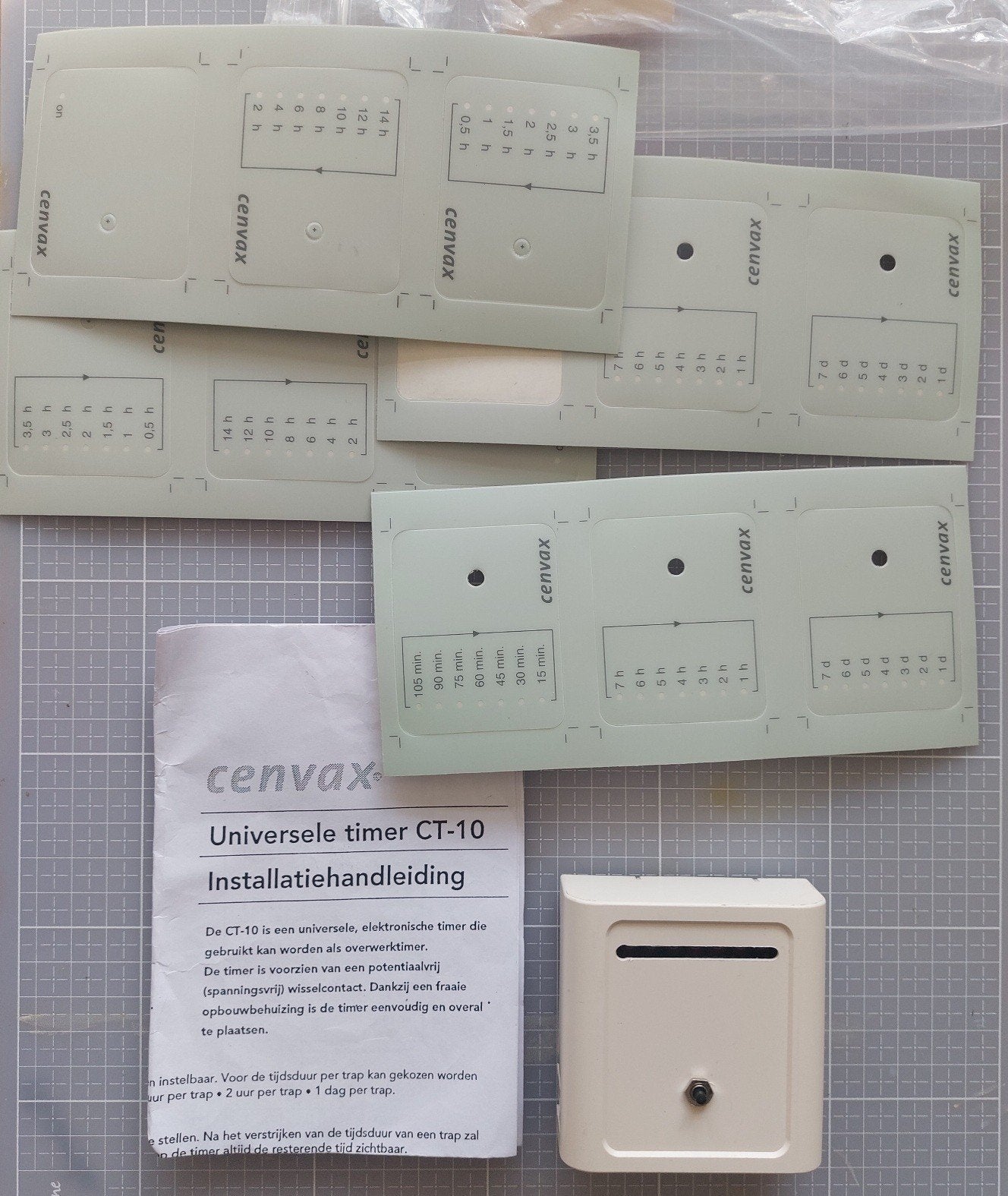 Cenvax ct-10 universele timer, nw, met frontjes, Ophalen of Verzenden