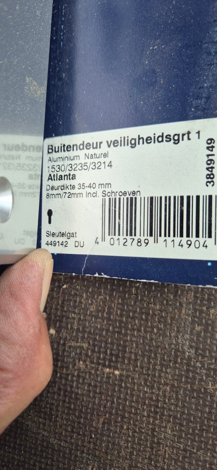 Hoppe Klinkstel SKG3 met trekbeveiliging - Aluminium, Doe-het-zelf en Verbouw, Hang- en Sluitwerk, Nieuw, Klink of Kruk, Overige materialen