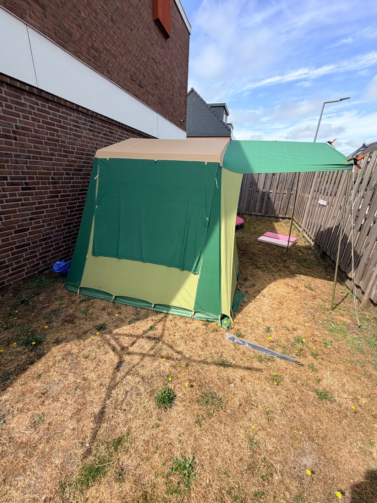 Retro tent voor twee personen - Groen/Beige, Ophalen, Gebruikt, Tot en met 2