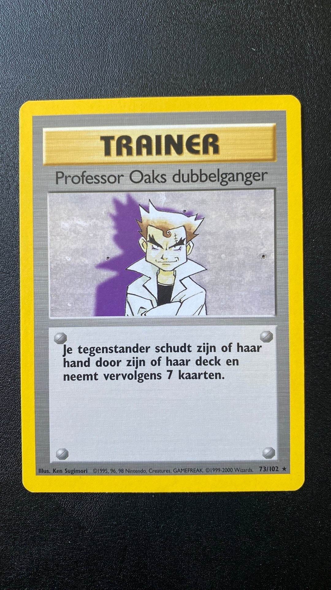 Pokemon professor oaks dubbelganger 73/102 base nederlands, Ophalen of Verzenden, Gebruikt, Losse kaart
