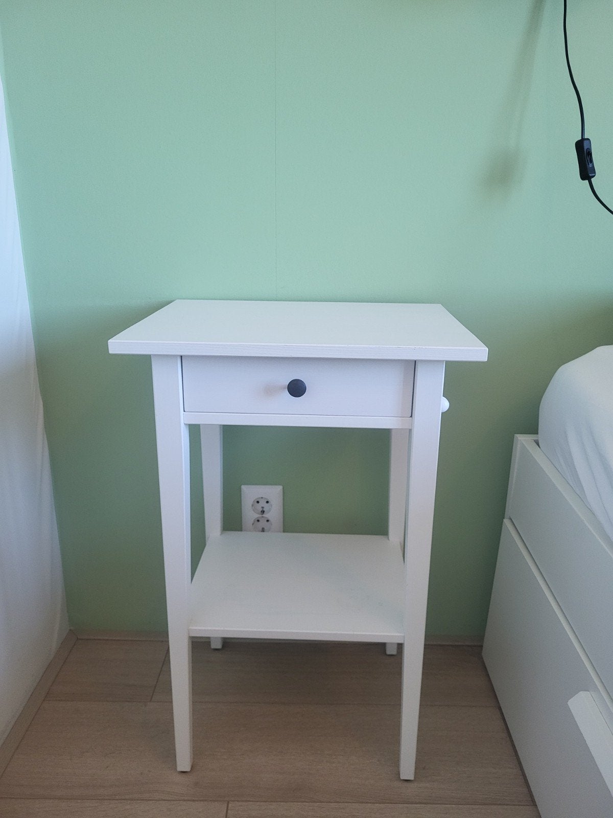 IKEA Hemnes Nachtkastje - Wit met Lade en Plank, Ophalen, Gebruikt, Minder dan 45 cm, 55 tot 70 cm
