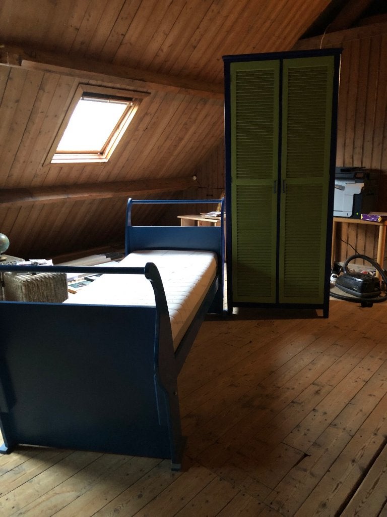Bed, Ophalen, 85 tot 100 cm, Gebruikt, Matras