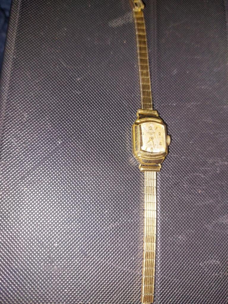 Prisma dameshorloge, goudkleurig, Sieraden, Tassen en Uiterlijk, Horloges | Dames, Ophalen, Staal, Overige merken