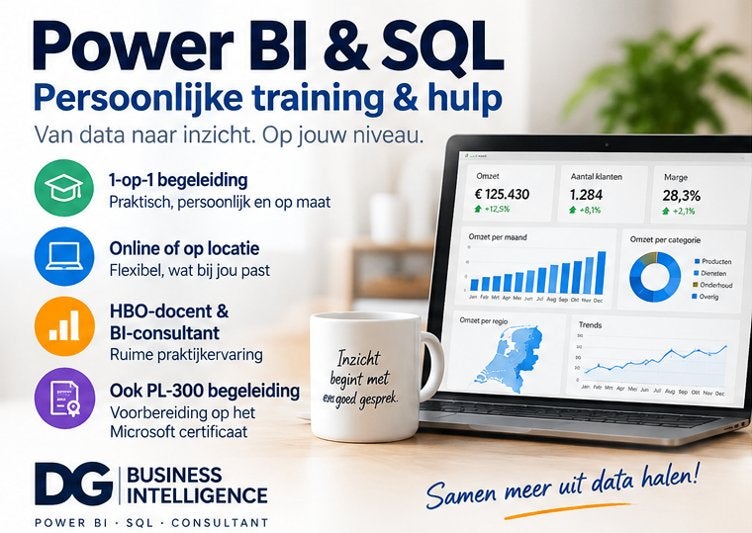 Power BI of SQL leren? Persoonlijke 1-op-1 training & hulp, Diensten en Vakmensen, Persoonlijke ontwikkeling