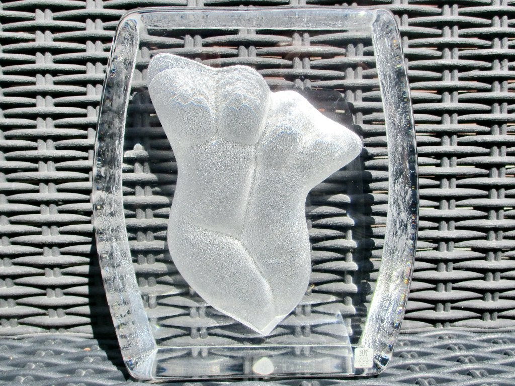 Groot ERIKA HÖGLUND glas sculptuur man en vrouw Zweden, Ophalen of Verzenden