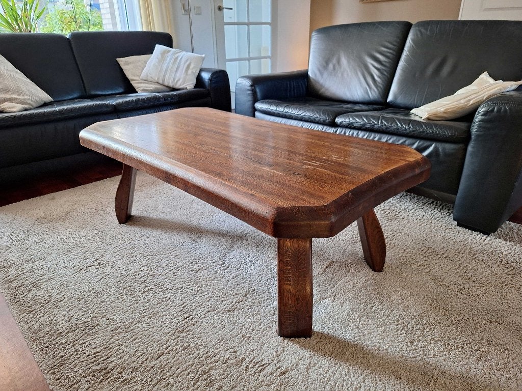 Eiken salontafel, Ophalen, Gebruikt, 100 tot 150 cm, Klassiek