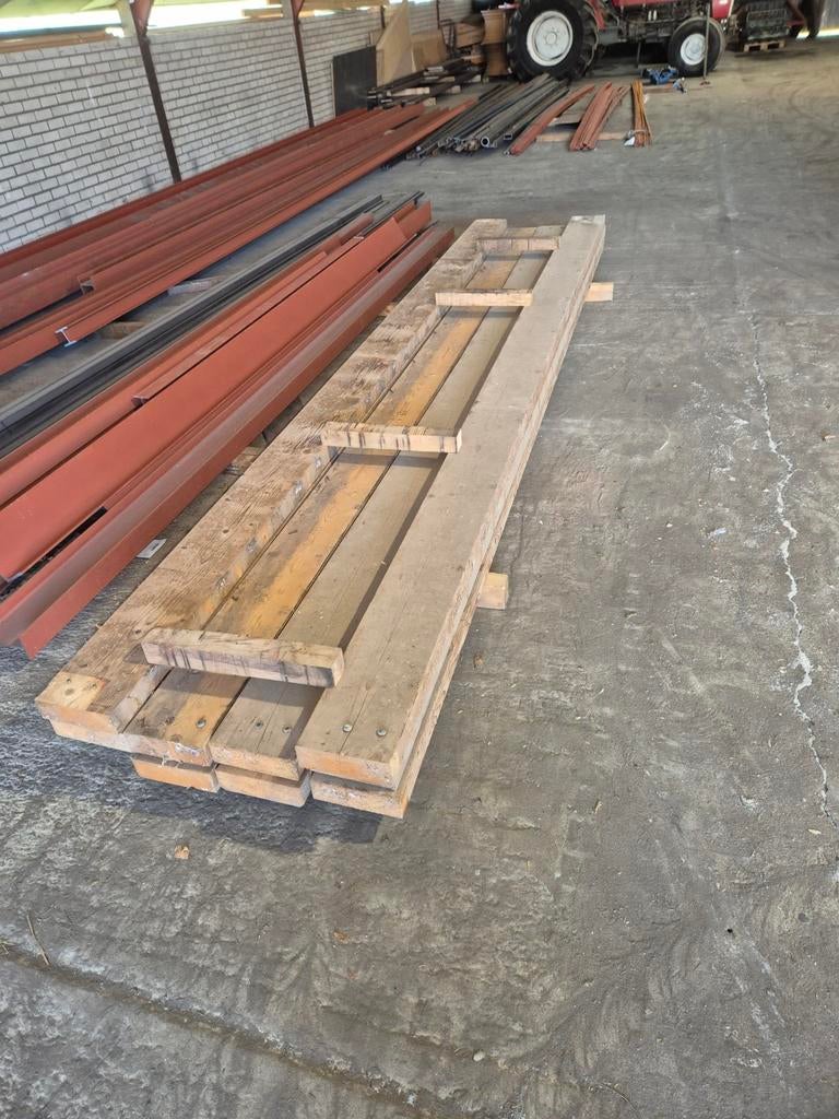 10 houten balken 70x220 4.60 meter lang, Doe-het-zelf en Verbouw, Hout en Planken, Ophalen, Balk, Vuren, 50 mm of meer