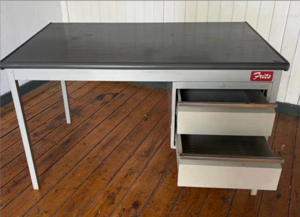 Gispen vintage bureau, Huis en Inrichting, Bureaus, Ophalen, Gispen, 120 cm, Met lades
