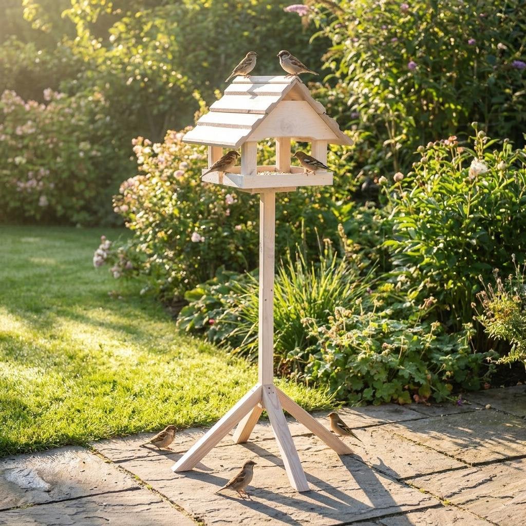 Vogelvoederhuis op paal 39 cm, Tuin en Terras, Ophalen of Verzenden, Zo goed als nieuw