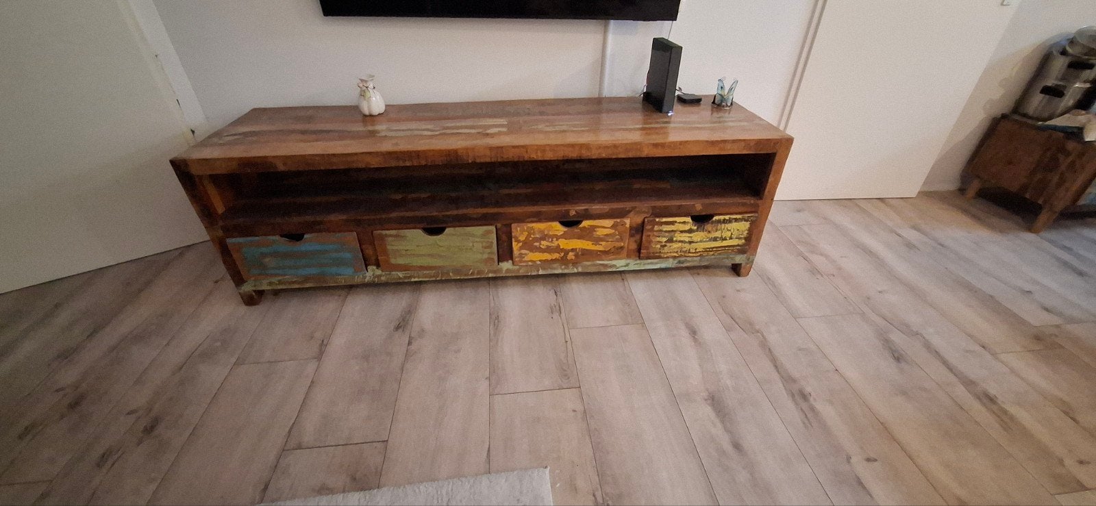 Tv-meubel/dressoir Indonesisch boothout., Ophalen, 50 tot 75 cm, 200 cm of meer