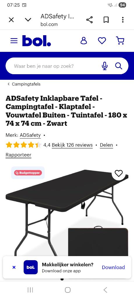 Gevraagd tuintafel, Ophalen, Gebruikt, Rechthoekig, Plastic