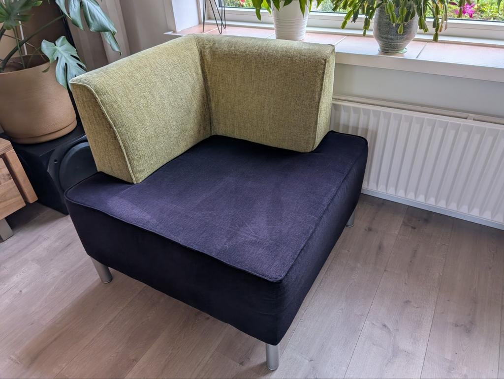 Stoelen zwart met groen, Ophalen, Gebruikt, Twee, Zwart