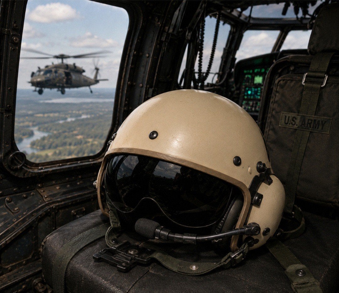 Vintage US HGU-39/P Militaire Helikopterhelm, maat L, Motoren, Ophalen of Verzenden, Tweedehands, Integraalhelm, Overige merken
