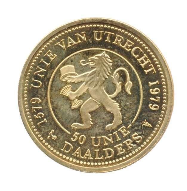 Nederland gouden 50 uniedaalders in doosje