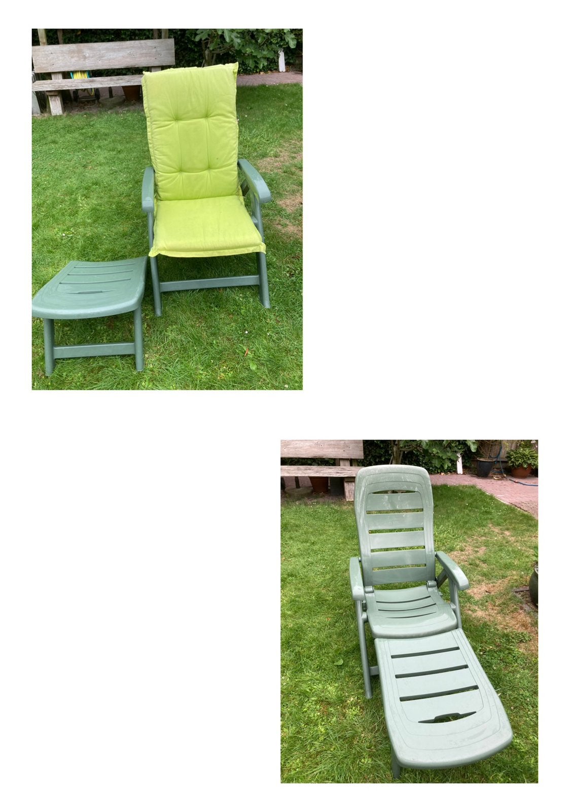 Tuinstoel/ ligbed met kussen - Lawn comfort/ Madison, Tuin en Terras, Ophalen, Gebruikt, Aluminium, Inklapbaar