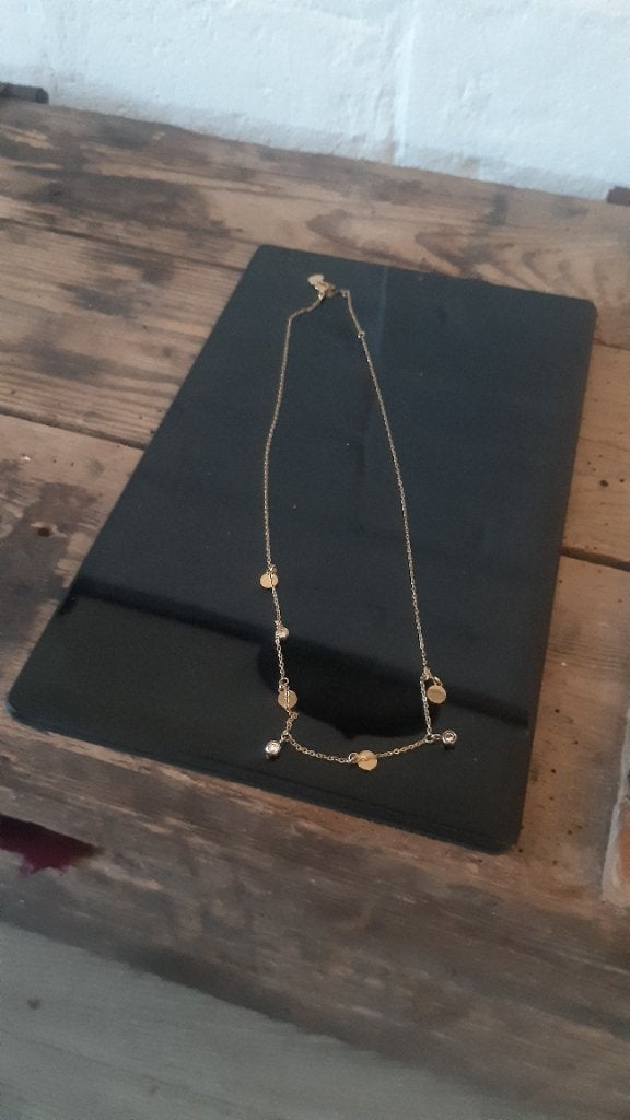 Dames ketting, Sieraden, Tassen en Uiterlijk, Kettingen, Ophalen of Verzenden, Zo goed als nieuw, Met edelsteen, Goud