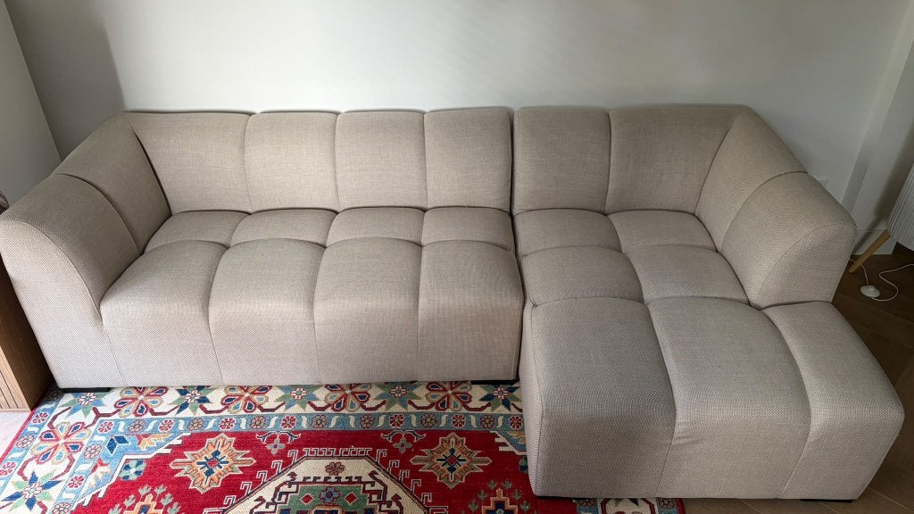 JYSK ALLESE chaise longue rechts bank beige, Ophalen, Gebruikt, Hoekbank, Driepersoons