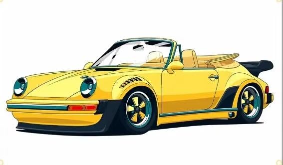 PORS 911 CABRIO BANNER 60X90 MET BEVESTIGGINGS OGEN, Ophalen of Verzenden, Nieuw