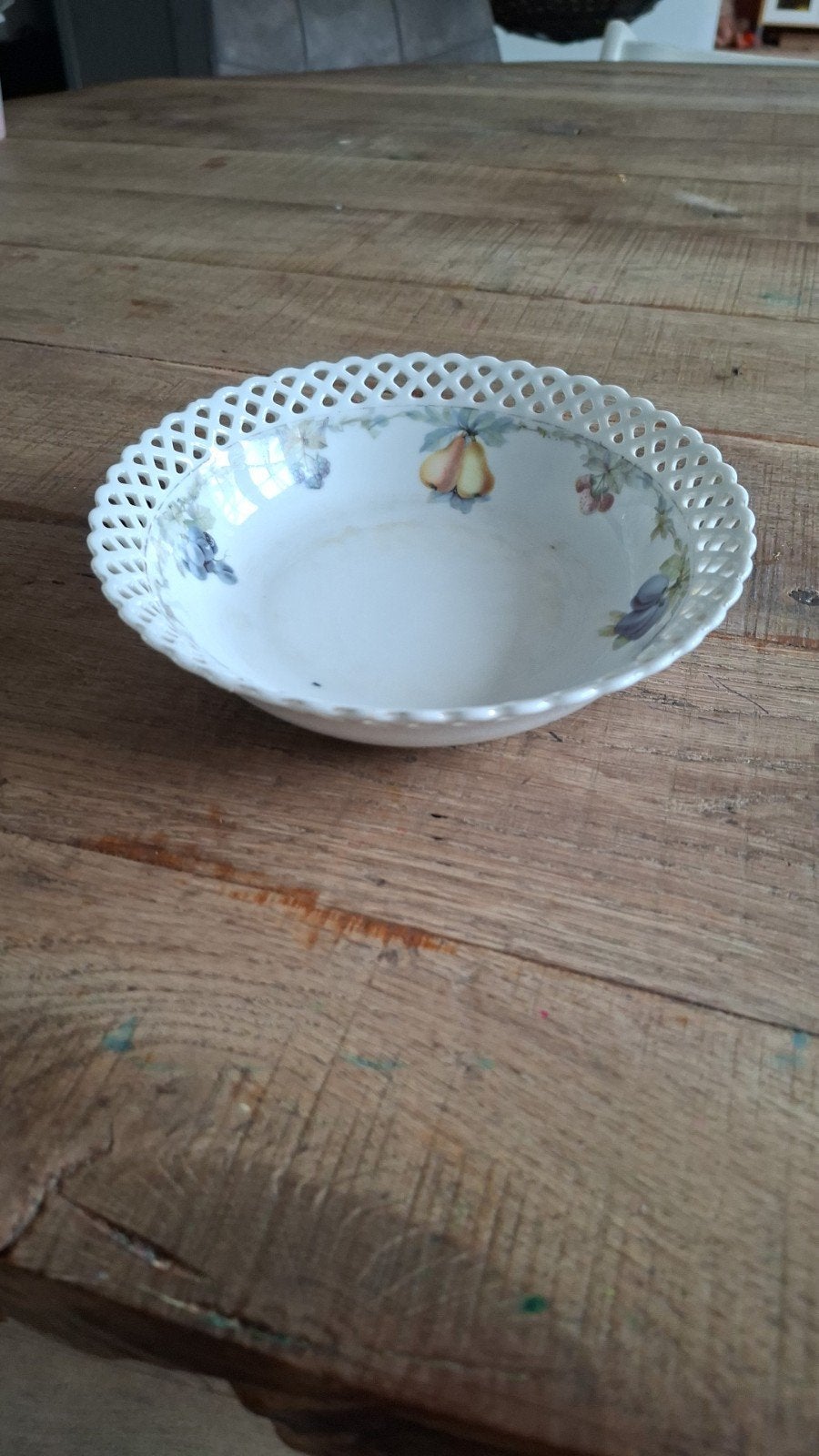 Vintage Schumann Bavaria Fruitschaal Ajour Rand Fruit Decor, Ophalen of Verzenden