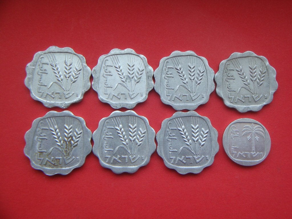 Israël setje munten 1 Agorot 1962/1980., Verzenden, Midden-Oosten, Setje