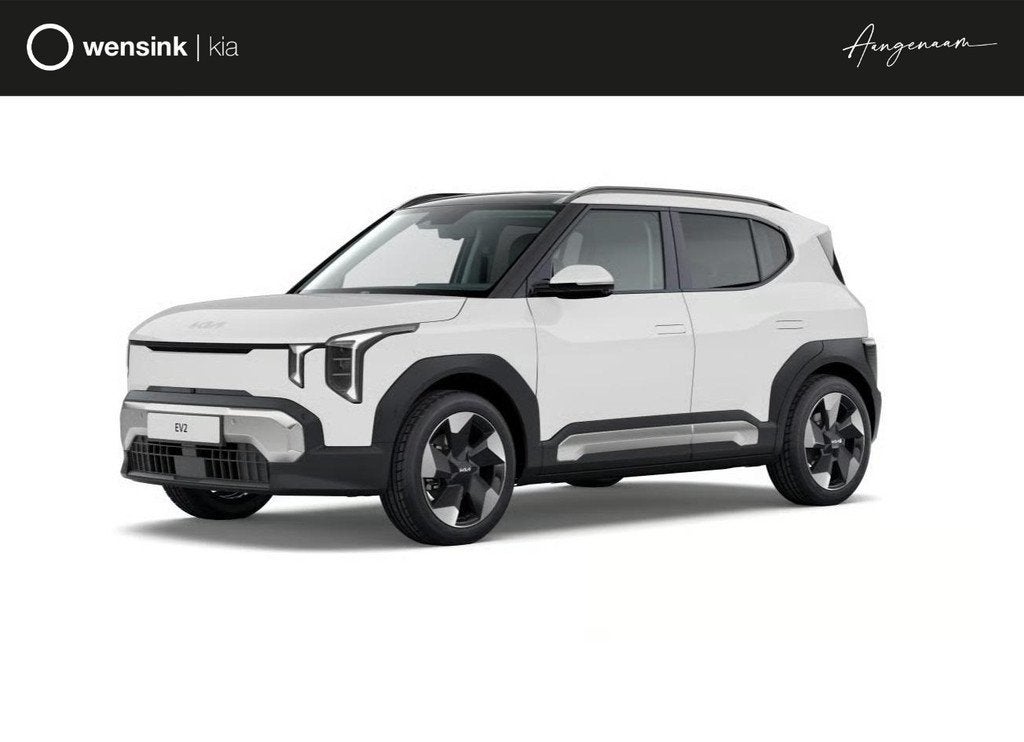 Kia EV2 Plus Advanced 42.2 kWh 4p. | Glazen schuif-/kantelda, Auto's, Kia, Stof, 4 stoelen, Wit, Nieuw