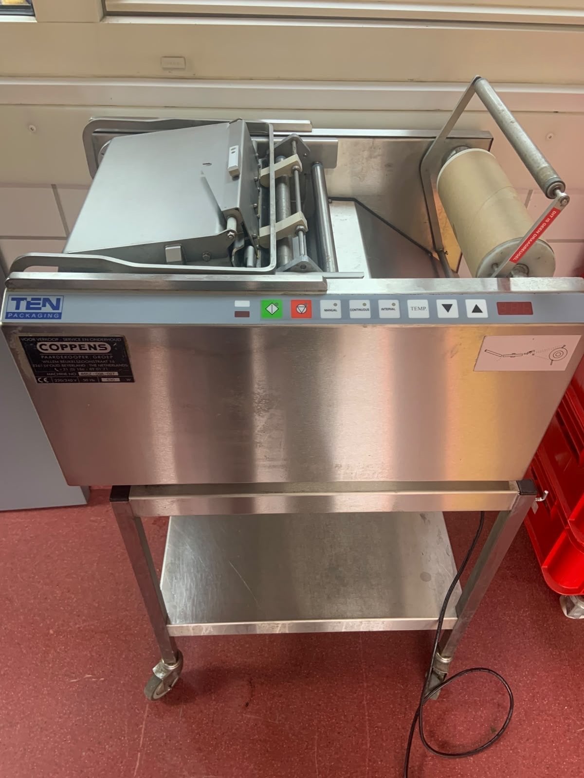 Slagerij Coppens TEN Packaging Foliewikkelmachine, Ophalen