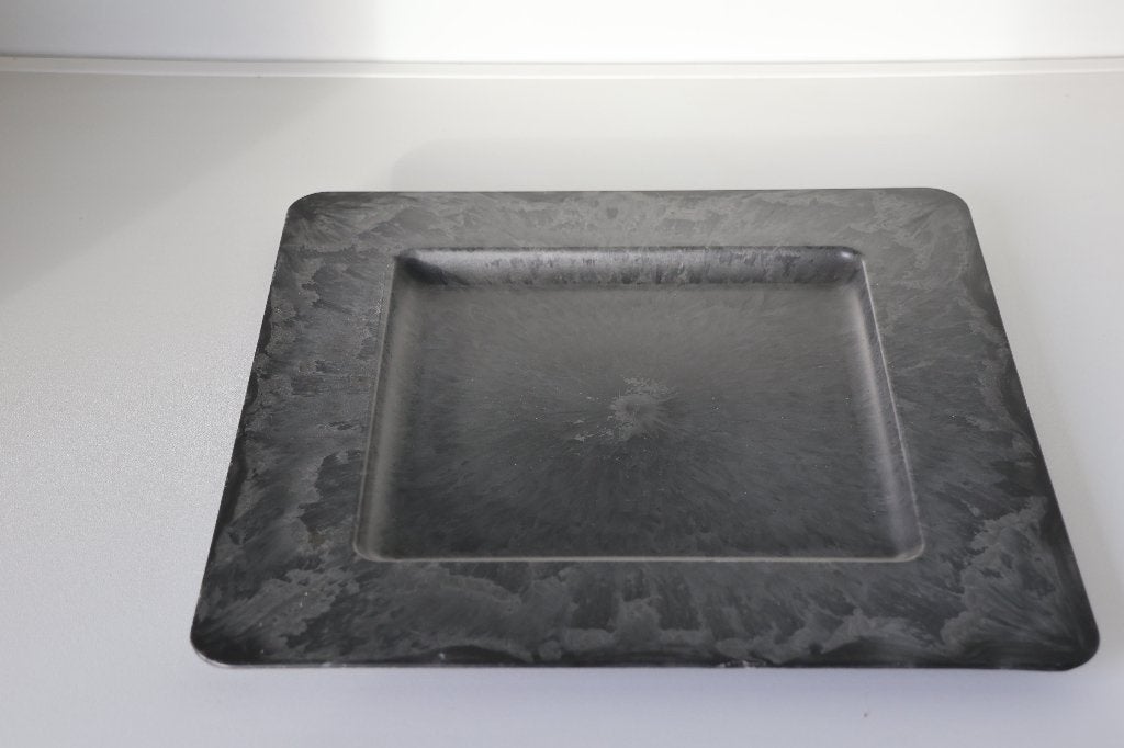 Grijs, zwarte vierkante schaal, materiaal kunststof., Kunststof, Schaal, Vierkant, Ophalen of Verzenden