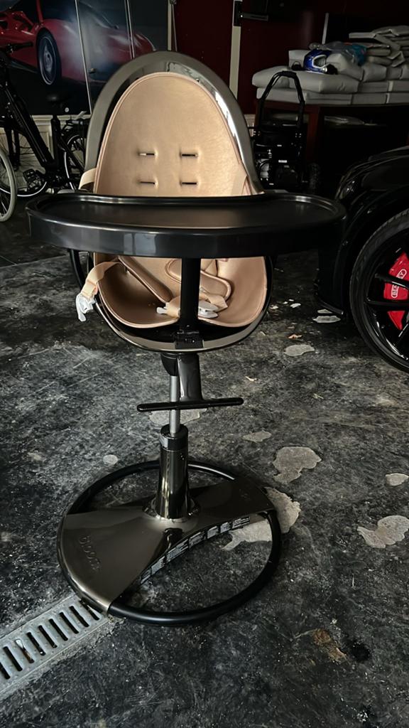 Bloom Fresco Chrome kinderstoel met accessoires, Ophalen, Zo goed als nieuw, Meegroeistoel, Afneembaar eetblad
