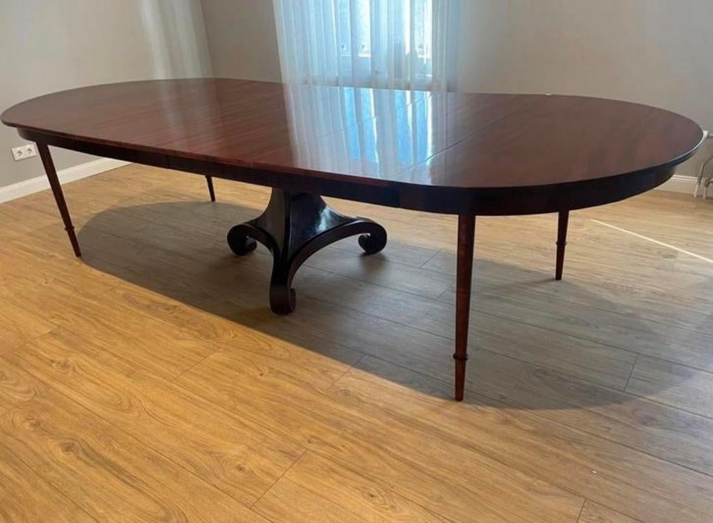 Antieke mahonie houten coulissen vergadertafel 330 lang, Huis en Inrichting, Tafels | Eettafels, Ophalen, Gebruikt, 100 tot 150 cm
