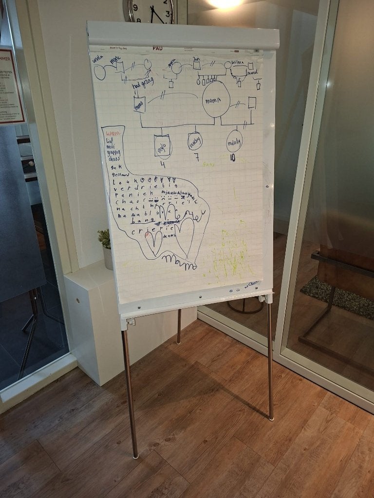 Flipover wit 70 x 100 - verstelbaar in Hoogte, Magnetisch, Ophalen, Zo goed als nieuw, Whiteboard