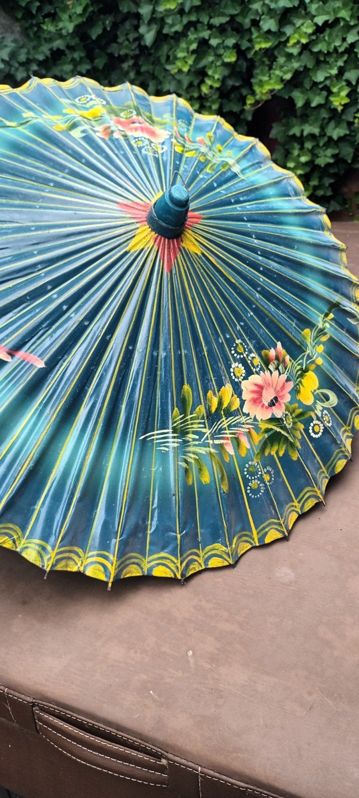 Vintage Indonesische Parasol - Handgeschilderd, Ophalen of Verzenden