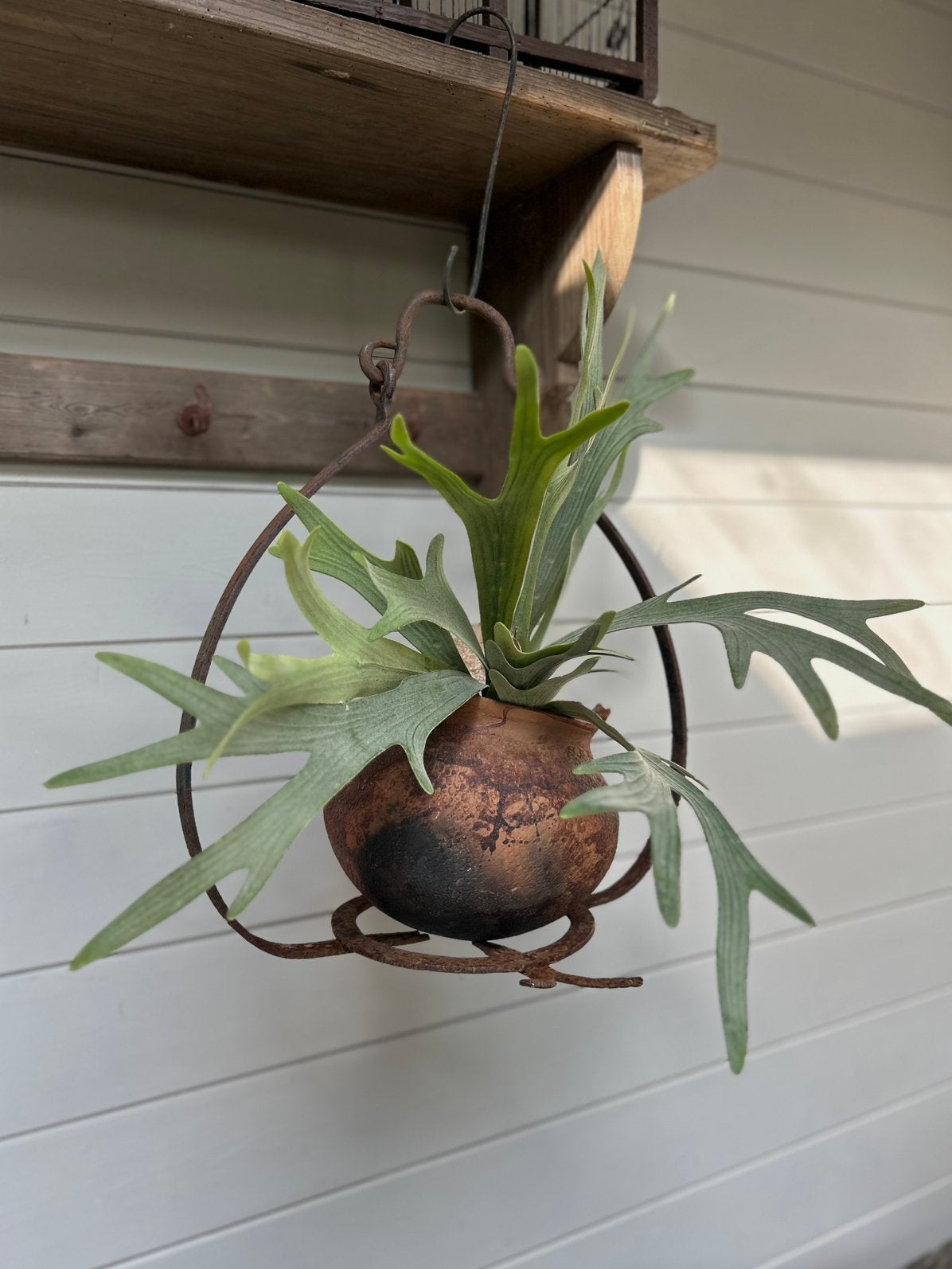 Oude smeedijzeren treeft Brocante landelijk sleets roest, Antiek en Kunst, Ophalen of Verzenden