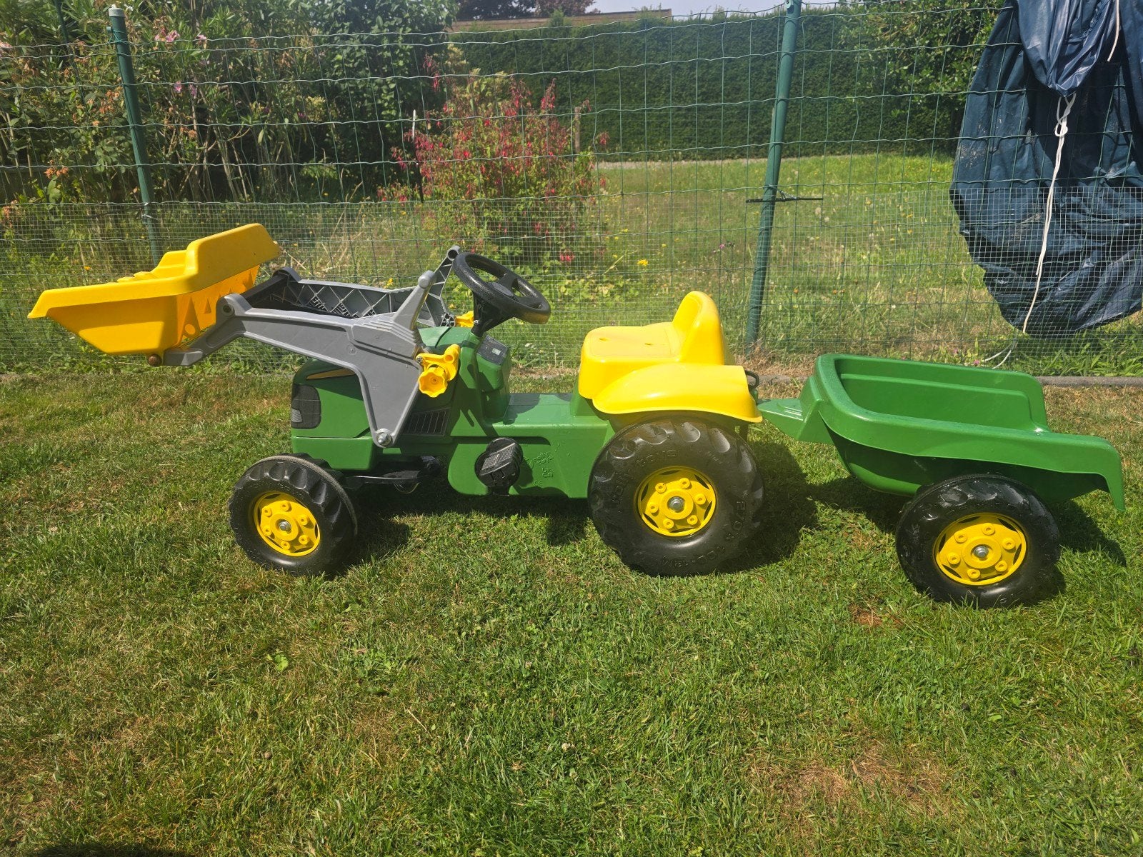 John Deere traptractor met aanhangwagen en frontlader, Ophalen of Verzenden, Gebruikt